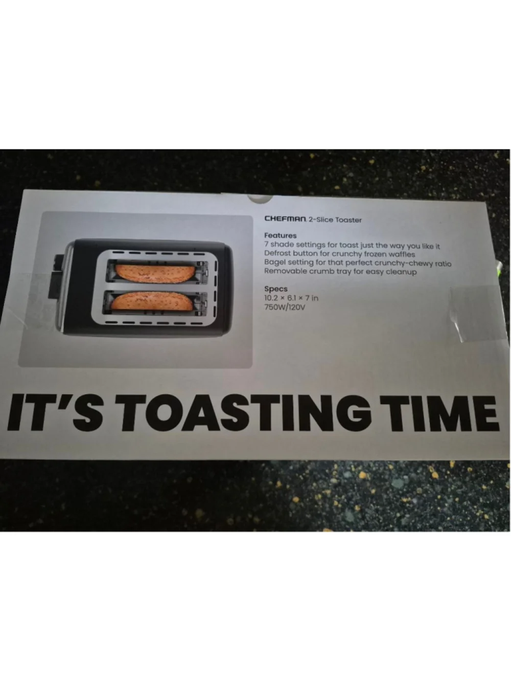 CHEFMAN 2-Slice Toaster Gray Black One Size